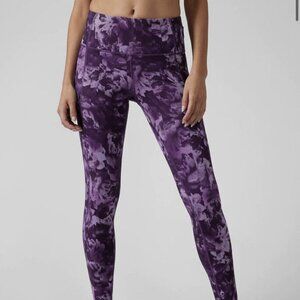 Athleta Rainier Tight, Spliced Floral Basalt Violet